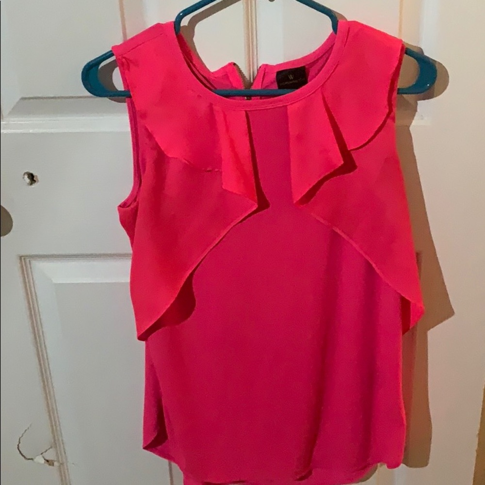 Hot Pink Ruffle Blouse